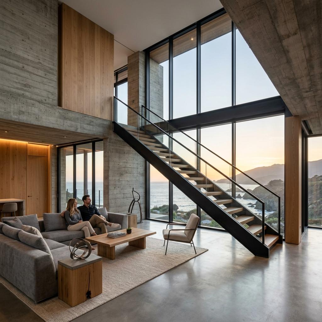 Luxury property interior framing construction phase
