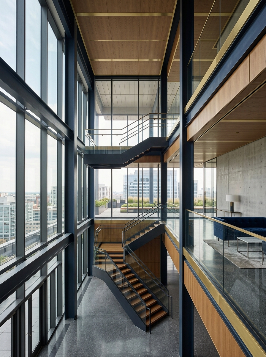 Modern architectural interior representing construction and project management