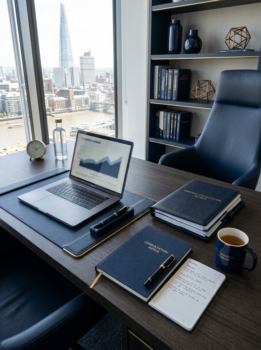 Precise and organized professional financial consultation setup